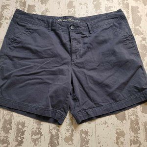 2417 Eddie Bauer Women's Navy‎ Chino Shorts Size 18